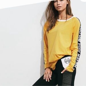 Victoria’s Secret Pink Nation yellow Campus Crew long sleeve Tee